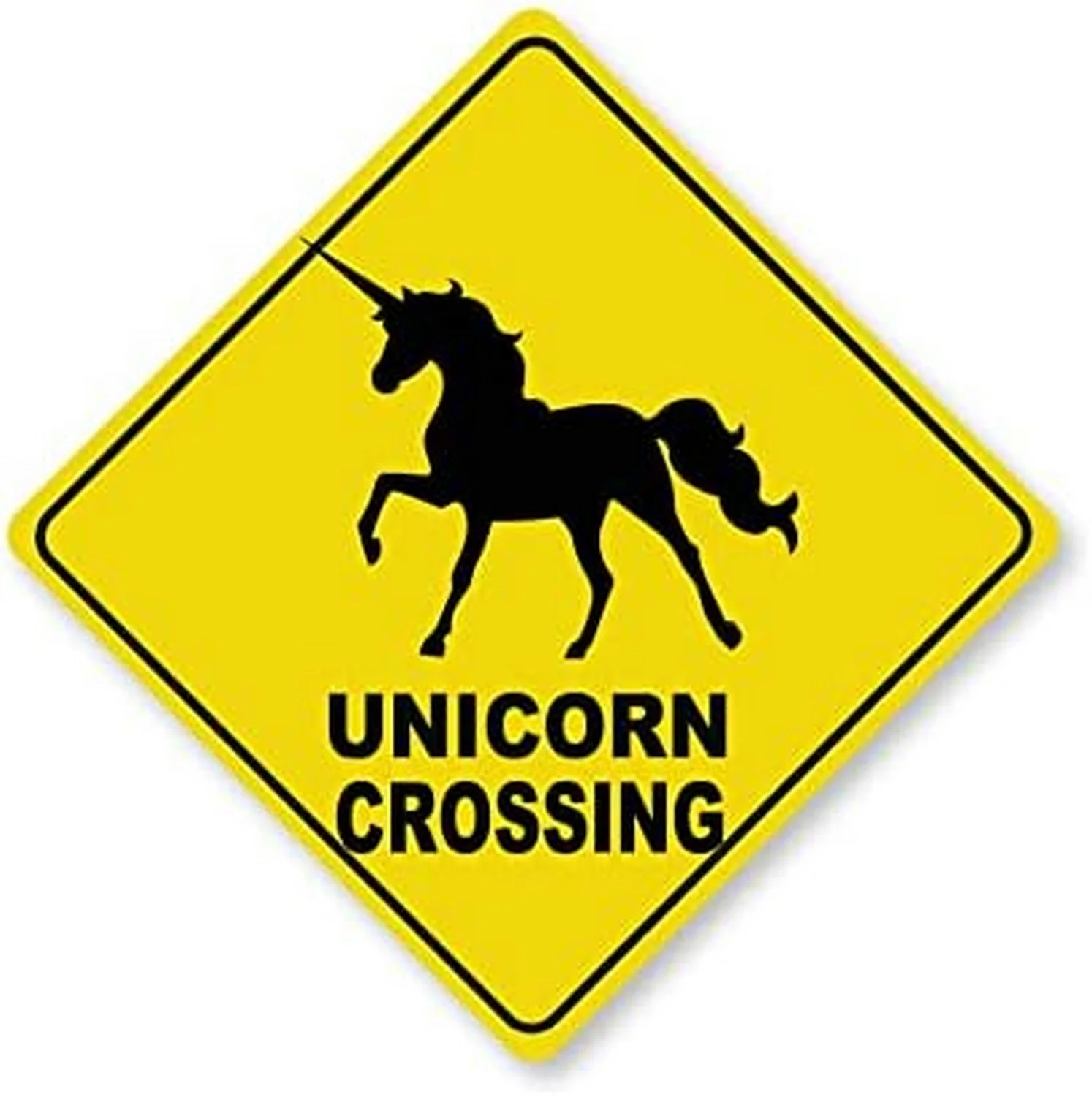 Animal Elephant Xing Crossing Metal Tin Road Signs Aluminum Reflective Black on Yellow Metal Sign Weatherproof for Outdoor Use