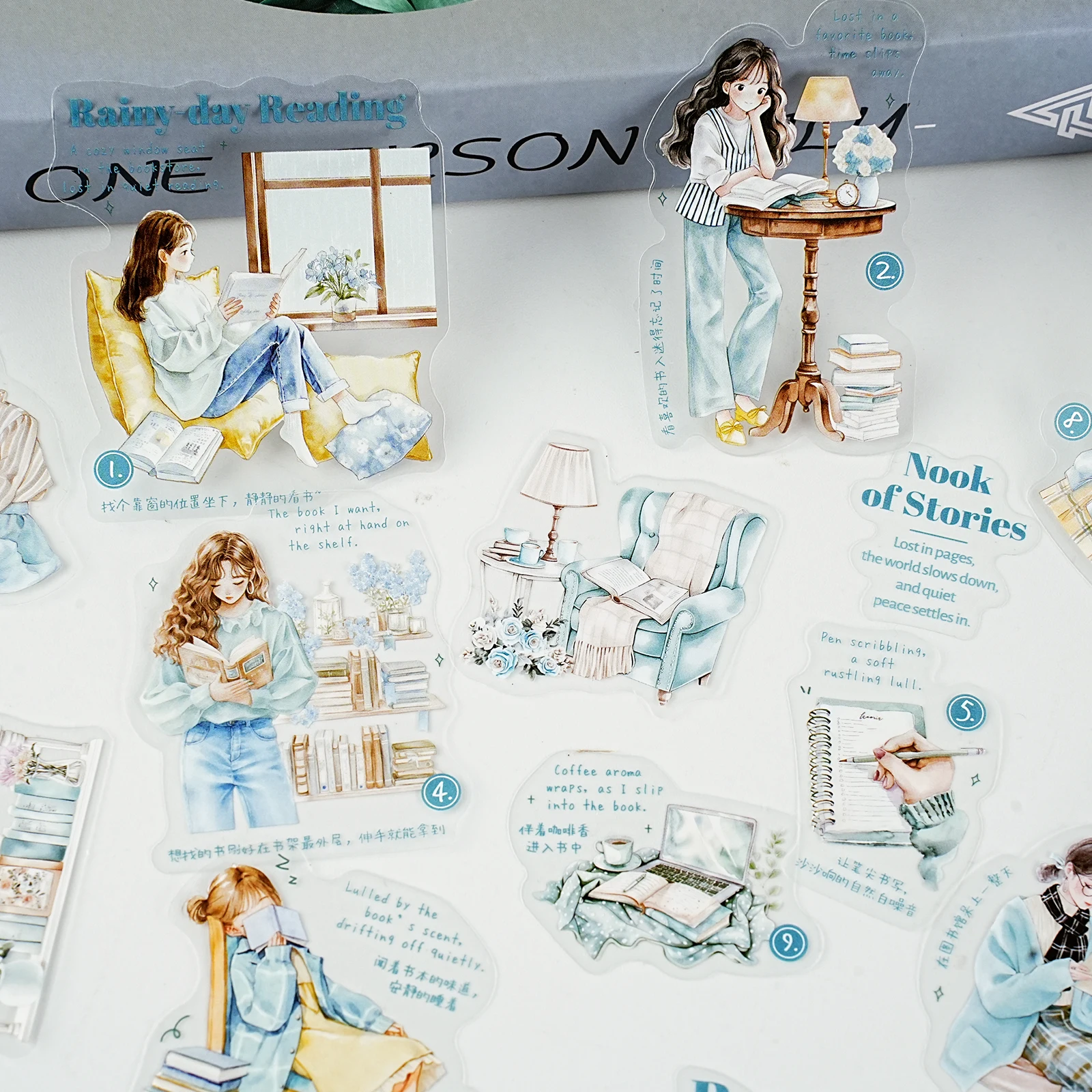 Etori Life Healing-Themed Artistic Character Girl DIY Journal Decoration Stickers Are Suitable for Student Gift Bags, Laptops, Water Bottles, Suitcases, Handmade Scrapbooking Supplies, Office Decoration Accessories, Home Decor, Accounting Supplies, Poster Making view 3