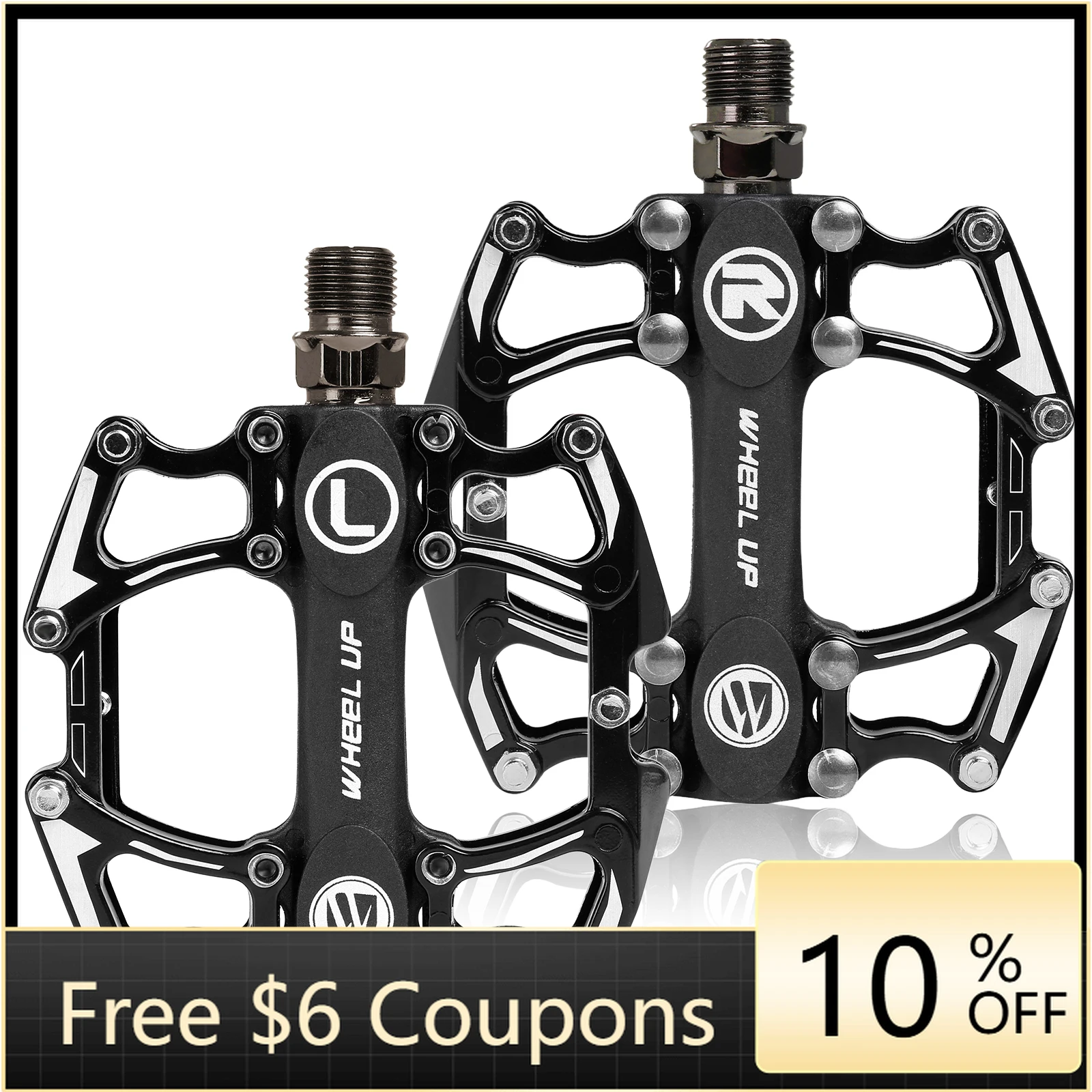 

STLF WHEEL up LXB177 Aluminum Alloy Bicycle Cycling Pedal Mountain Bike Durable Foot Pedal Non-slip Pedal Accessories