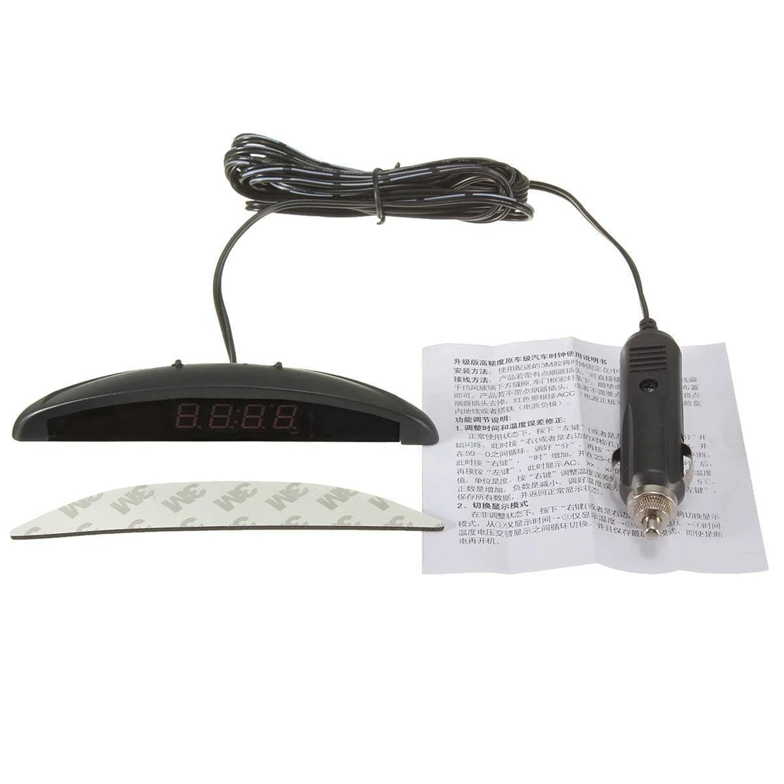 T45C_3-in-1 سيارة 12 فولت الرقمية LED الفولتميتر الجهد درجة الحرارة ووتش ميزان الحرارة، الأزرق