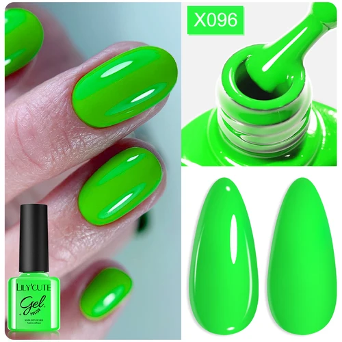 LILYCUTE 7ml neón verde naranja esmalte de uñas en Gel serie de verano Soak Off LED UV Gel barniz colorido semipermanente para decoración de uñas