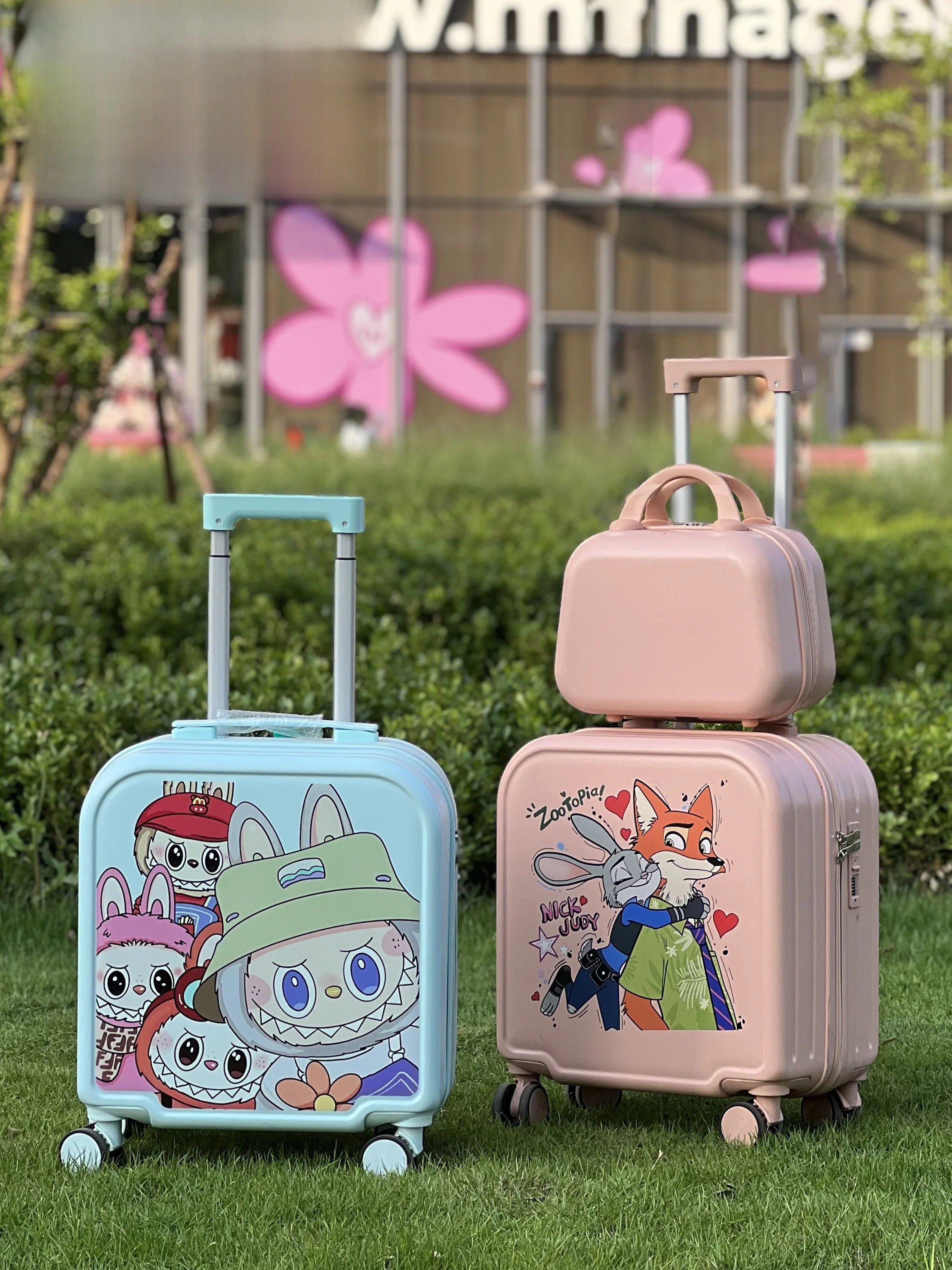 children's-rabbit-police-officer-luggage-cartoon-travel-suitcase-girl-small-18-inch-boarding-primary-school-pull-rod-can-sit