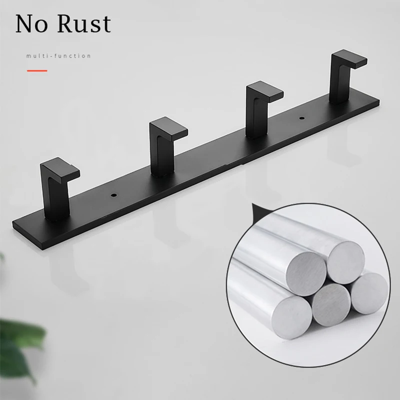 الحمام الفضاء هوك ملابس الحائط الألومنيوم الملابس خطاف تعليق المعاطف حمالة تعليق جدارية الأسود نحى الذهبي اكسسوارات الحمام 3-6 السنانير