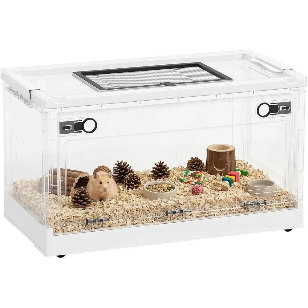 

Сборный вольер для мелких животных с передней дверцей, вентилируемый, для хомяков, гербилов, мышей - 22 x 13 x 12, белый