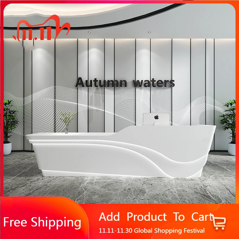 مكاتب استقبال صالون التجميل، أرفف طويلة حديثة، مكاتب استقبال شركة المطاعم، أثاث مكاتب بار Scrivania البسيط