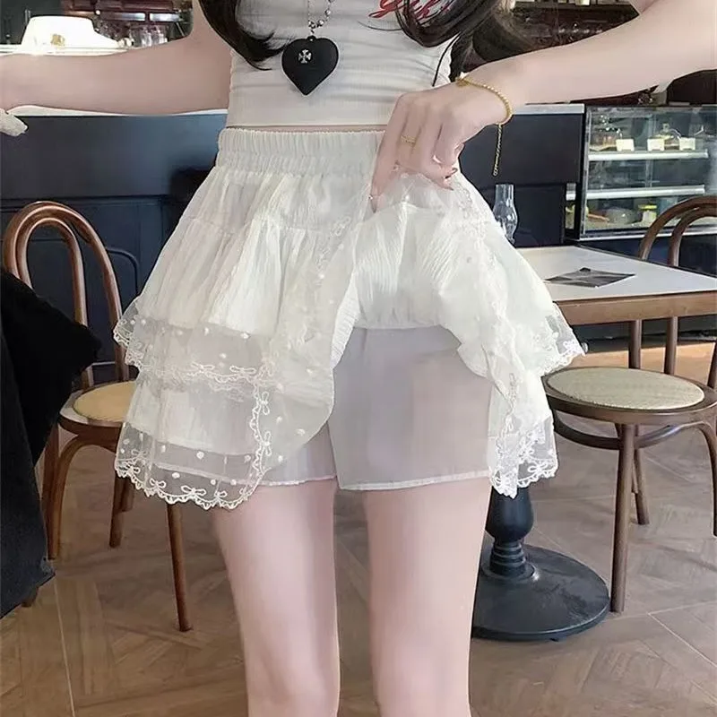 2025 Hotsweet Girls Mini Lace Cake Skirts For Dating Sweet Women's High Waist A-line Short Skirt Streetwear Korean Style Summer