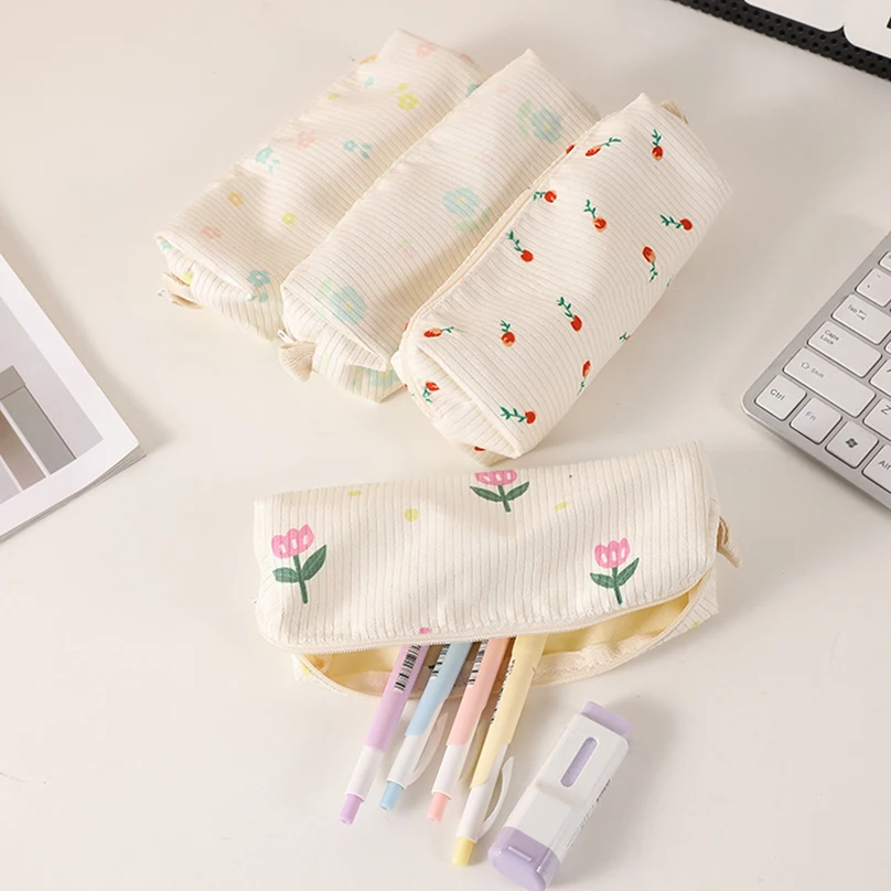 Flower Pencil Case Estuches Escolares Pencil Pouch School Supplies Simple Trousse Back To School Cute Stationery Pencilcase