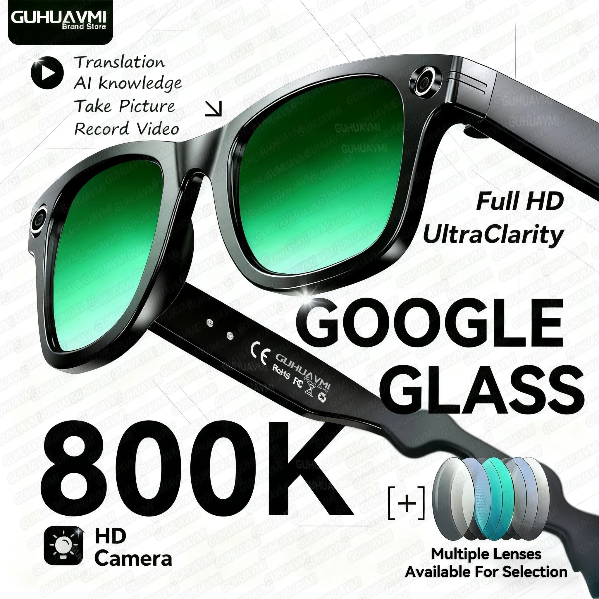 

2025 New Upgrade Smart Glasses With Camera Video Recording AI Photo Recognition Bluetooth Call Translation Voice Sunglasses Men