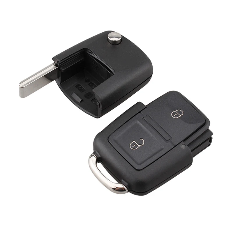 434MHz Uncut Flip Folding Remote Car Key Fob with ID48 Chip 1J0 959 753 AG Fit for VW Beetle Bora Golf Polo Transporter T5