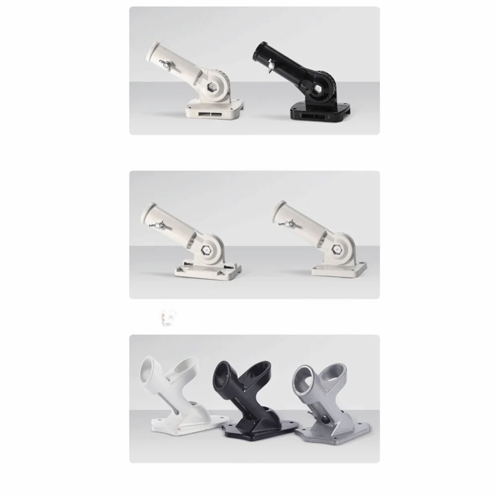 Aluminum Alloy Flag Pole Holder Rust Free 180 Degree Adjustment Metal Flagpole Base Adjustable Angle Heavy Duty Flag Pole Mount