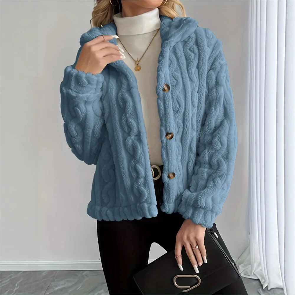 

Winter Double-sided Braided Plush Women's Coat Casual Fashion Warm Thickened Long-sleeved Woman Versatile Jacket Tops 2025
