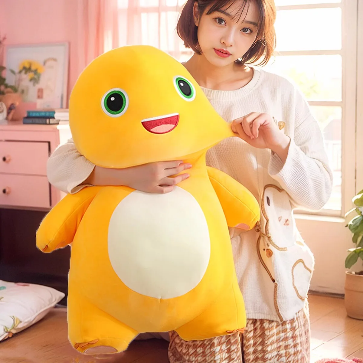 رائعتين Nailong Peluche لينة جدا الحليب الأصفر ديناصور ألعاب من نسيج مخملي جميل محشوة الحيوان النوم دمية ديكور المنزل هدايا عيد الميلاد فتاة