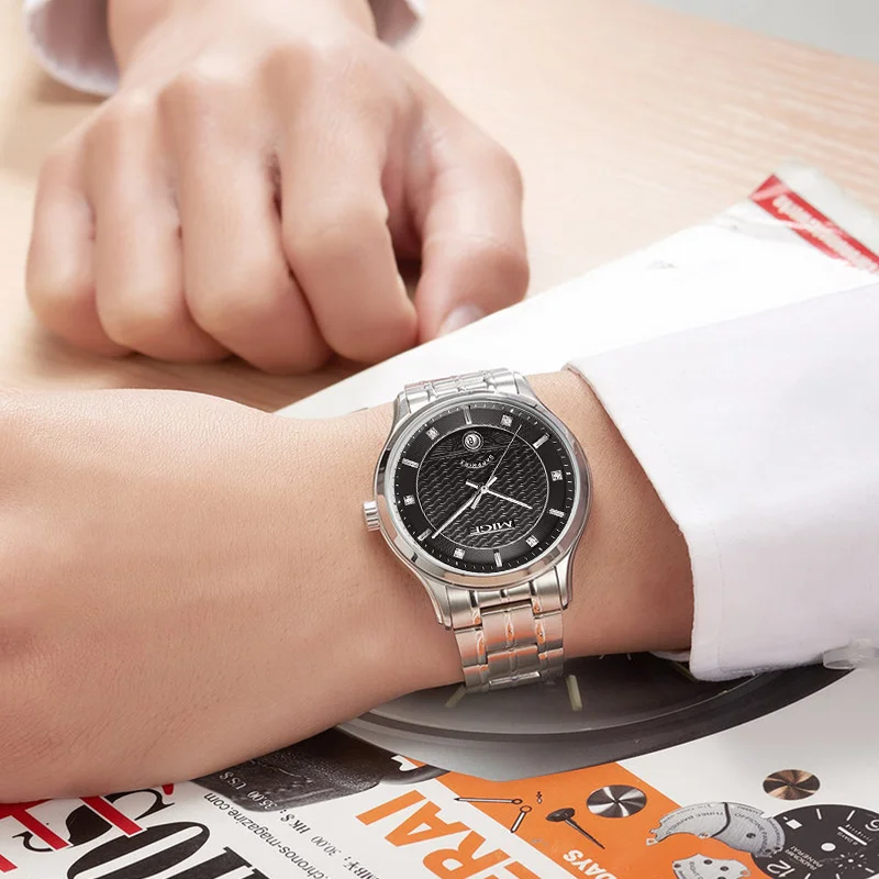 MIGE оригинальные модные мужские часы из нержавеющей стали, роскошные кварцевые наручные часы с календарем, мужские деловые часы для мужчин Montre Homme