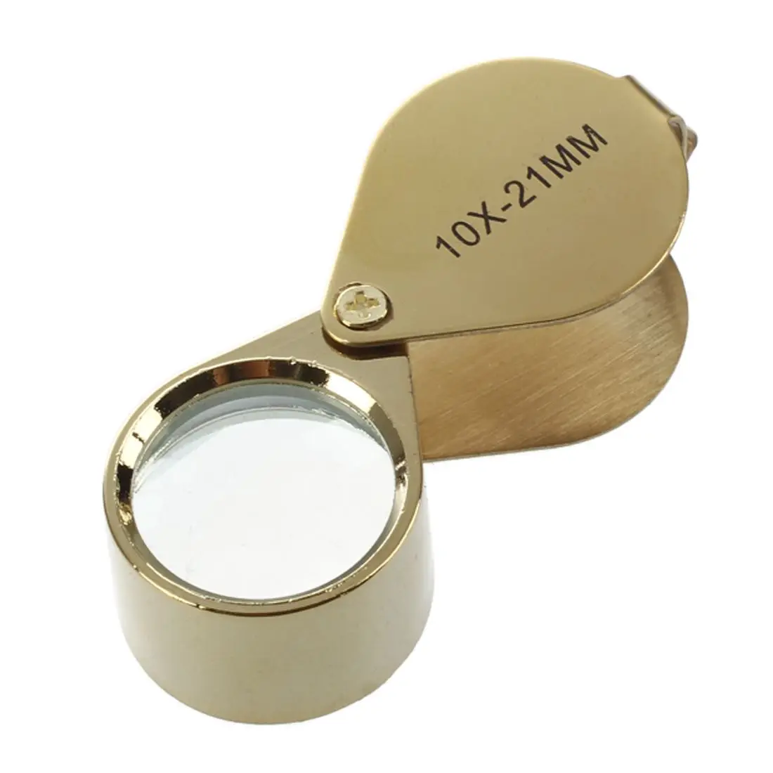 

10x Magnifying Magnifier Glass Jewellers Eye Foldable Jewelry Loop Loupe(Golden)