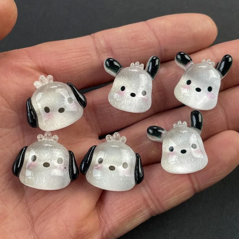 10pcs Kawaii Flatback Transparent Dog Cabochons for Needlework Resin Jewelry Diy Material Flat Back Clipbook Handmade Parts