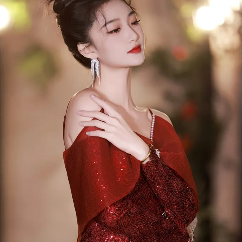 

Toasting new light luxury niche fishtail banquet dress