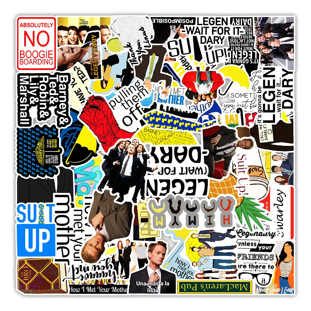 

10/30/50pcs TV Show How I Met Your Mother Stickers Graffiti Laptop Water Bottle Skateboard Waterproof Cartoon Sticker Kids Toys
