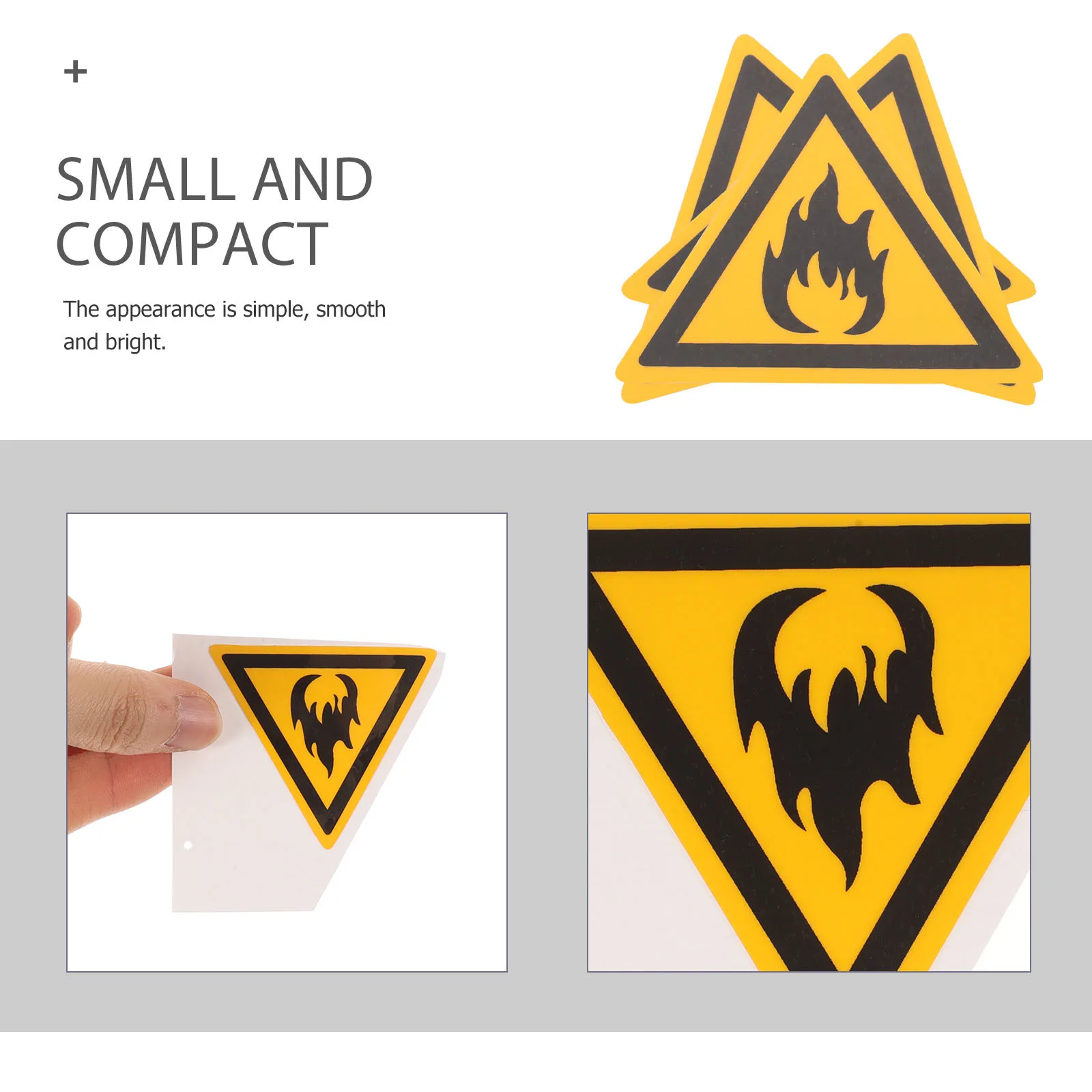 3Pcs Safety Warning Sticker Hazard Sign Smooth Bright Finish for Factory Warehouse School Fire Safety Decals