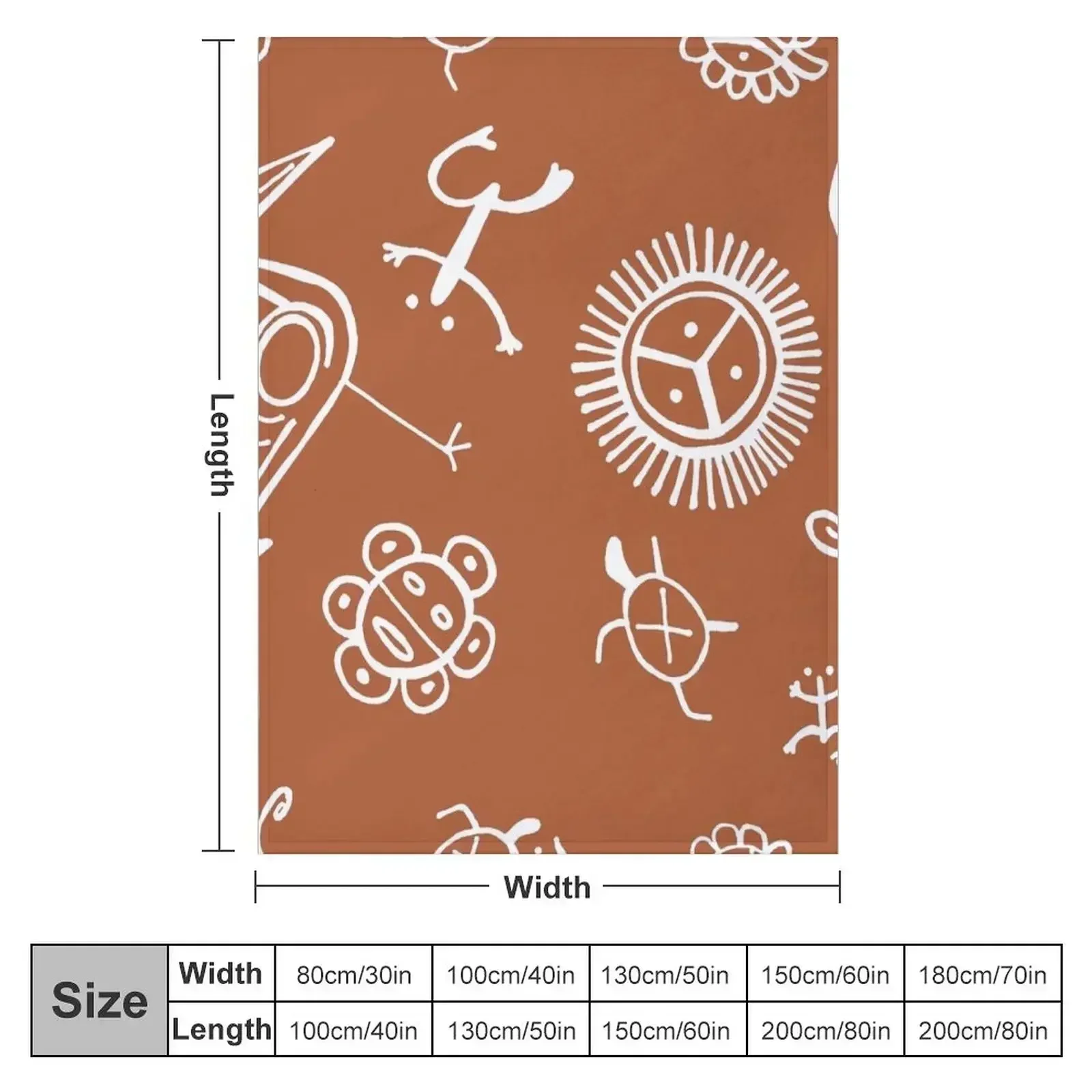 Taino Pattern Throw Blanket couch cozy soft plush fuzzy picnic outdoor blanket