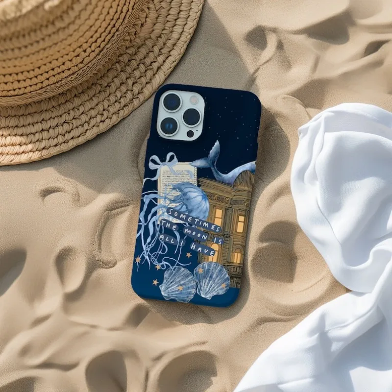 Blue Coastal Coquette Collage Phone Case For IPHONE 16 15PRO MAX 14 13 12 11 Acrylic TPU Two in one magnetic Phone Cases