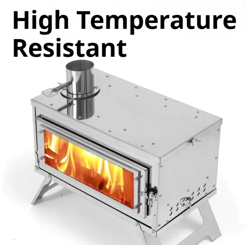Foldable Large Capacity Wood-burning Stove Stainless Steel Heat Resisting Stove Outdoor Multifunctional Camp Cooking Supplies