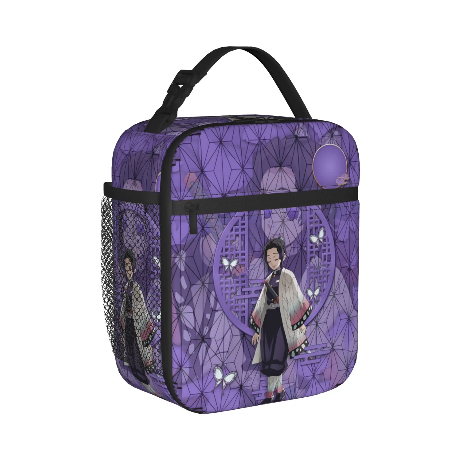 Custom Demon Slayers Insulated Lunch Bag for School Office Manga Waterproof Cooler Thermal Lunch Box Unisex view 2