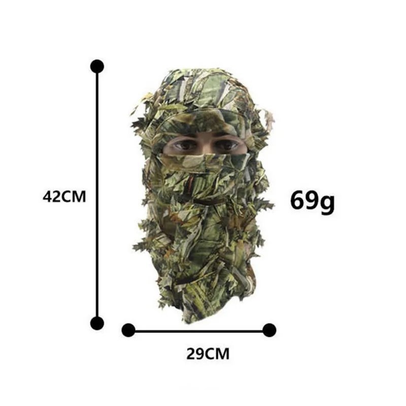 Men 3D Camouflage Balaclava Hat Full Face Mask Outdoor Hunting Hood Cap 3D Full Face Cover Mask Headwear Bandana Neck Gaiter Hat