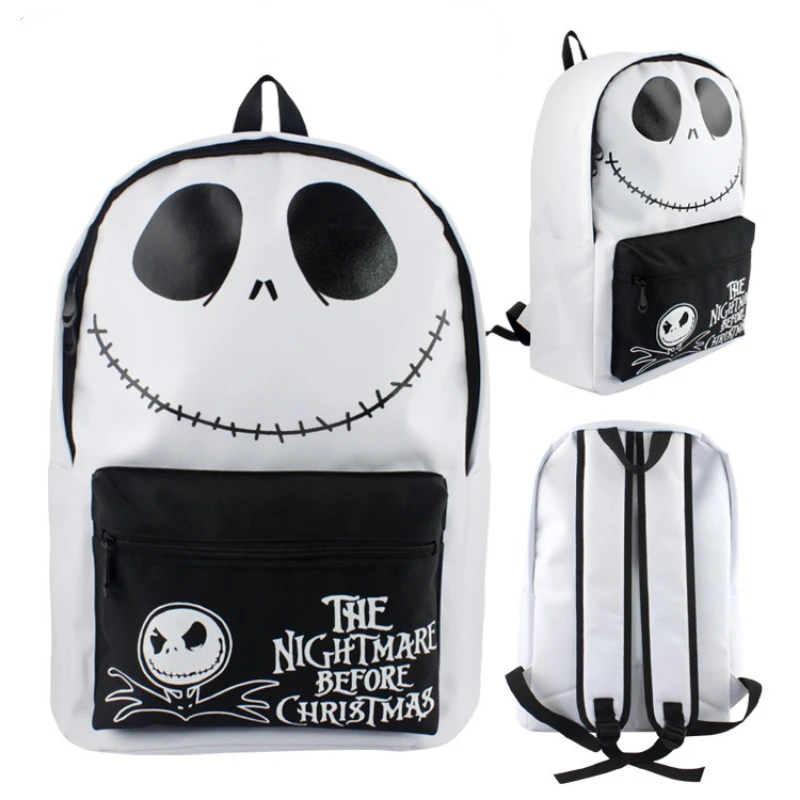 The Nightmare Before Christmas Jack Skellington Backpack Anime Cartoon Schoolbag Halloween Cosplay Backpack Travel Bag Kids Gift