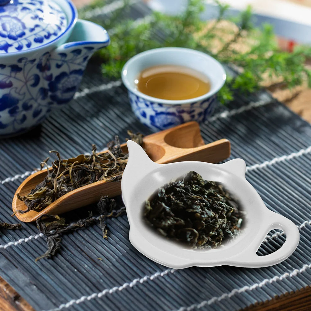 

3Pcs Ceramic Tea Bag Holders Teapot Shape Used Tea Bag Coaster Tray Set Table Organizer Dessert Bowls Teabag Holder