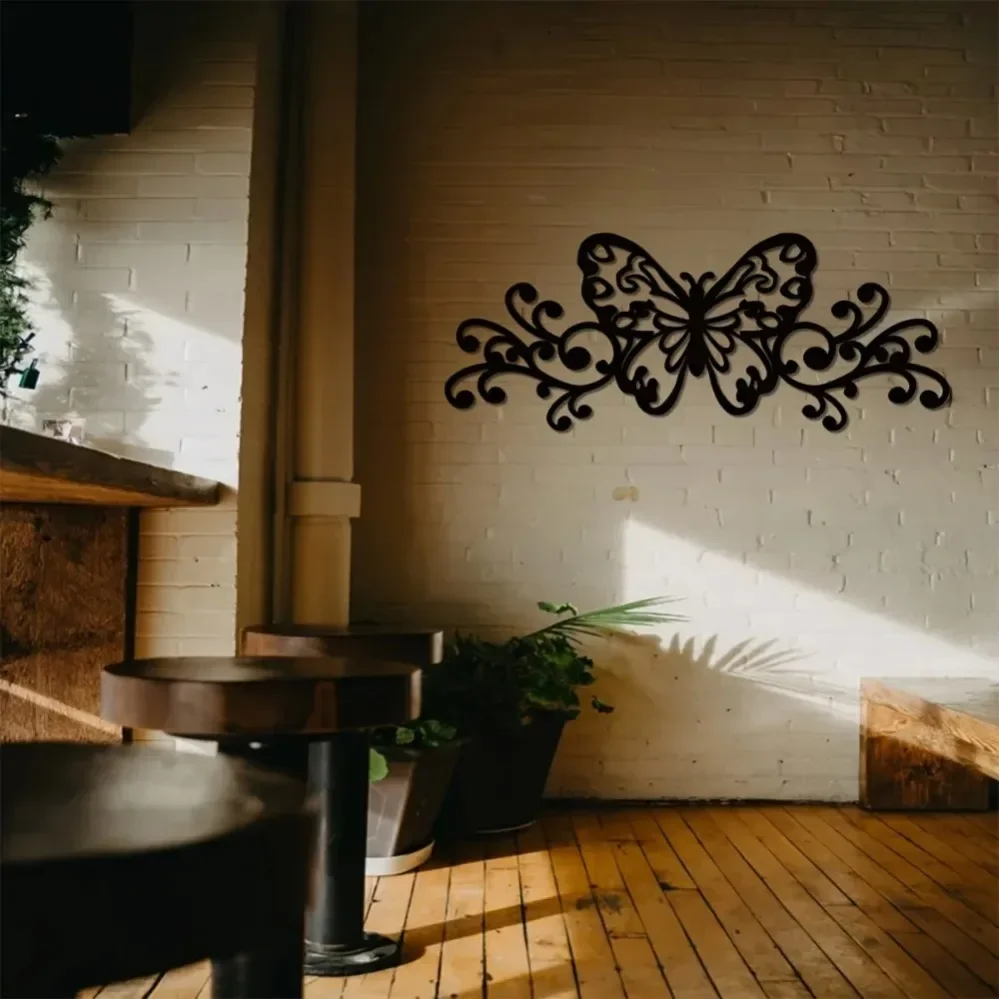 

Butterfly Scroll Metal Wall Decor – Charming Accent for Home & Delicate Nursery Interiors