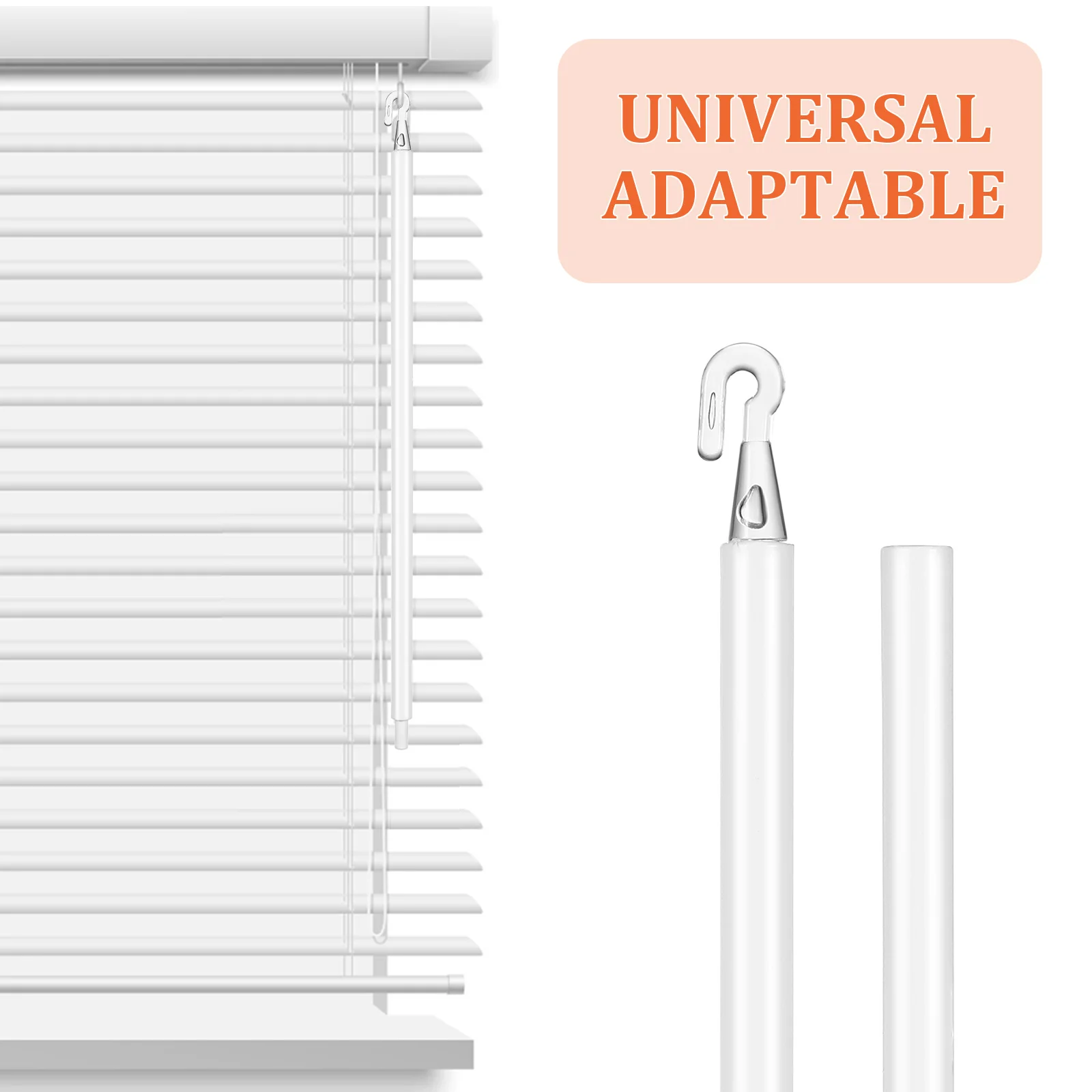 

3Pcs Blind Wands Tilt Rod Opener Stick Hook Extended Reach PP Material Universal Compatibility Window Blinds Control