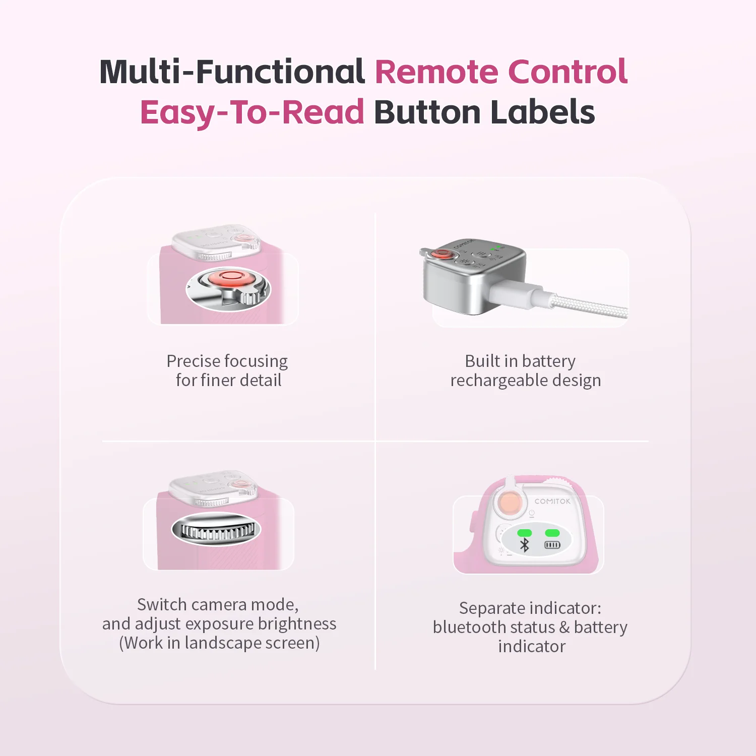 Impugnatura Per Smartphone Amazear Con Telecomando Bluetooth E Otturatore Remoto – Compatibile IPhone E Android, Ricarica USB-C, Ergonomica E Leggera