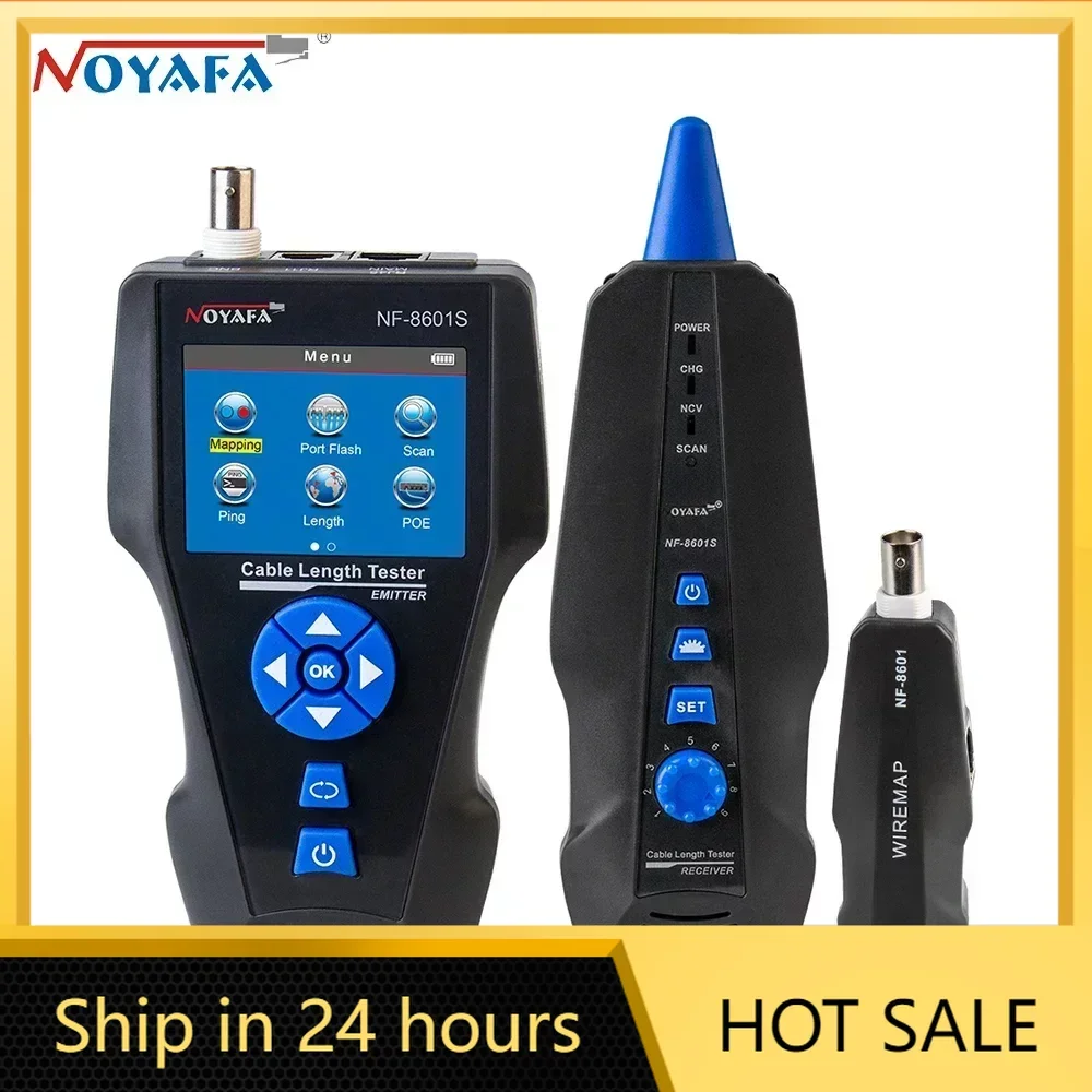 NOYAFA NF-8601S Network Cable Tester Multifunction TDR Length With PoE/PING/Port Voltage Wiremap Tracker Diagnose Tool Detector