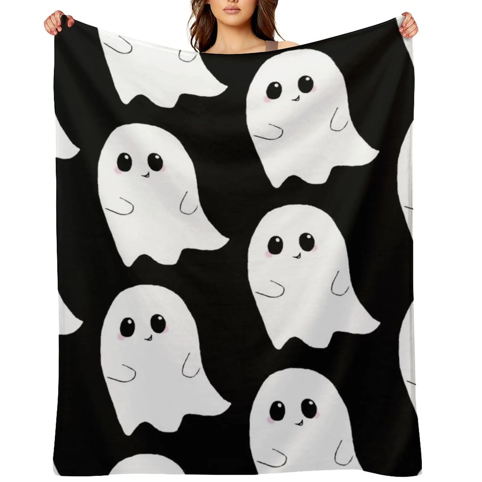 

Cute Ghost Throw Blanket manga Bed Fashionable Summer Beddings Vintage Blankets