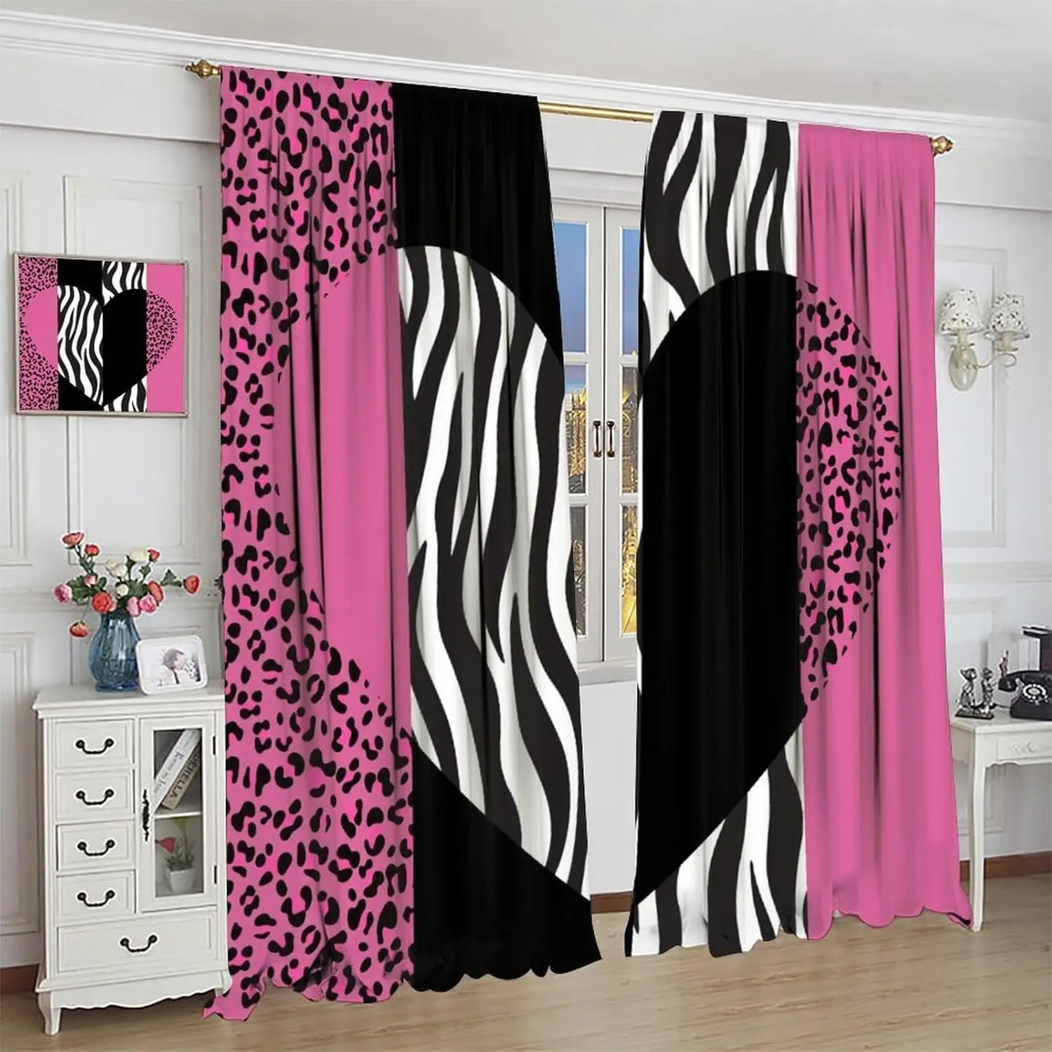 Art Wild Animal Skin Curtain，V - Home Office Romance avaliação e preço
