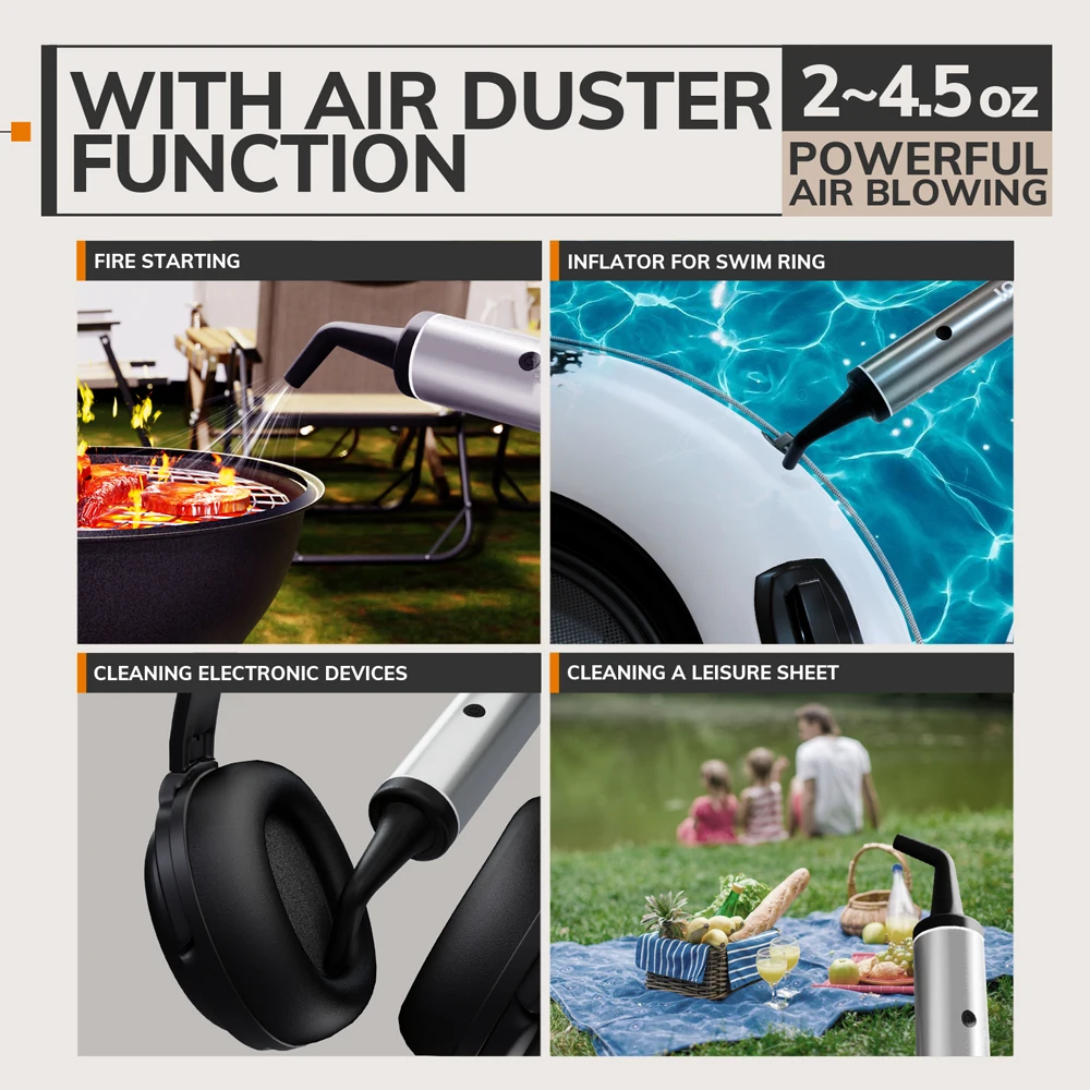 Miui tragbarer Akku-Staubsauger Multifunktion aler Auto-Mini-Staubsauger USB-Aufladung 15000pa mit Blaskopf-Haustier bürste