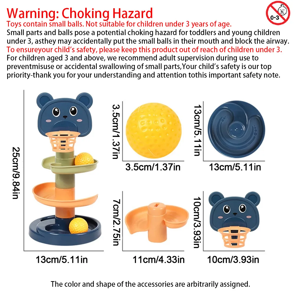 ของเล่นเสริมพัฒนาการเด็กเล็ก ชุดรางลูกบอลเลื่อนซ้อน สนุกสนาน เสริมสร้างทักษะการเรียนรู้ สำหรับเด็กอายุ 1-3 ปี