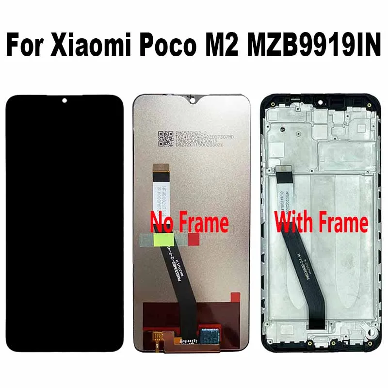 

ЖК-дисплей с сенсорным экраном и дигитайзером в сборе для Xiaomi Poco M2 MZB9919IN M2004J19PI, запасные части