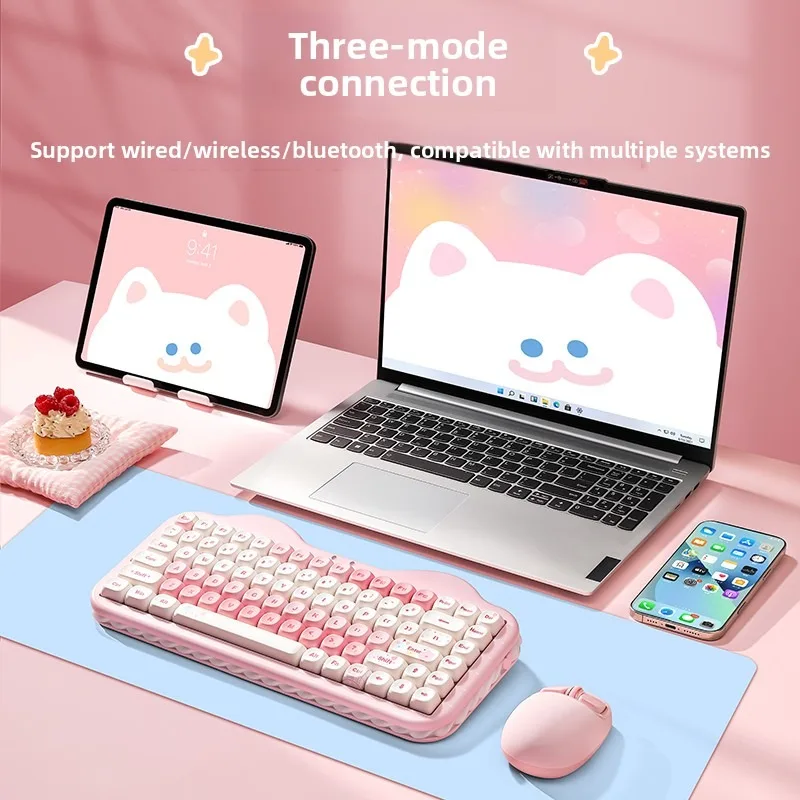 YUNZII C75 무선 기계식 키보드 75% 가스켓 마운트 트라이 모드 RGB 핫스왑 미적 디자인 게이밍 키보드 (Mac, Windows 호환)