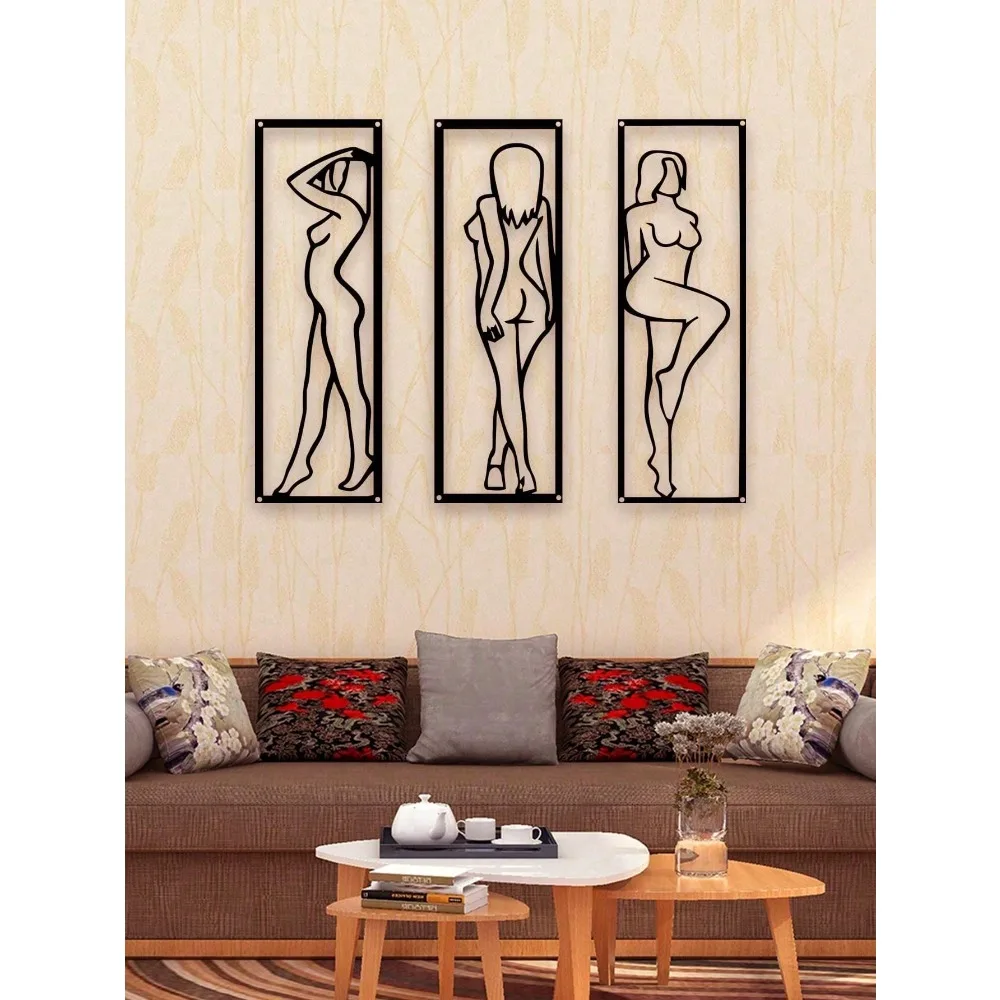 

Black Sexy Wrought Iron Decor, Modern Home Ornament Birthday Gift, Rustproof for Room