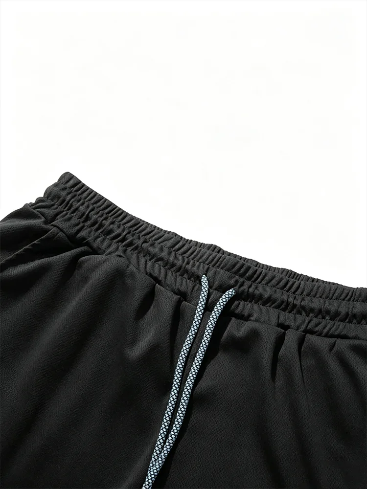 Herren 2-in-1 Schnelltrocknende Sportshorts mit Wolfs-Pfoten-Muster, Kompressionsfutter, für Fitnessstudio, Laufen, Training, Fitness, kurze Hosen W002 – Detail 6