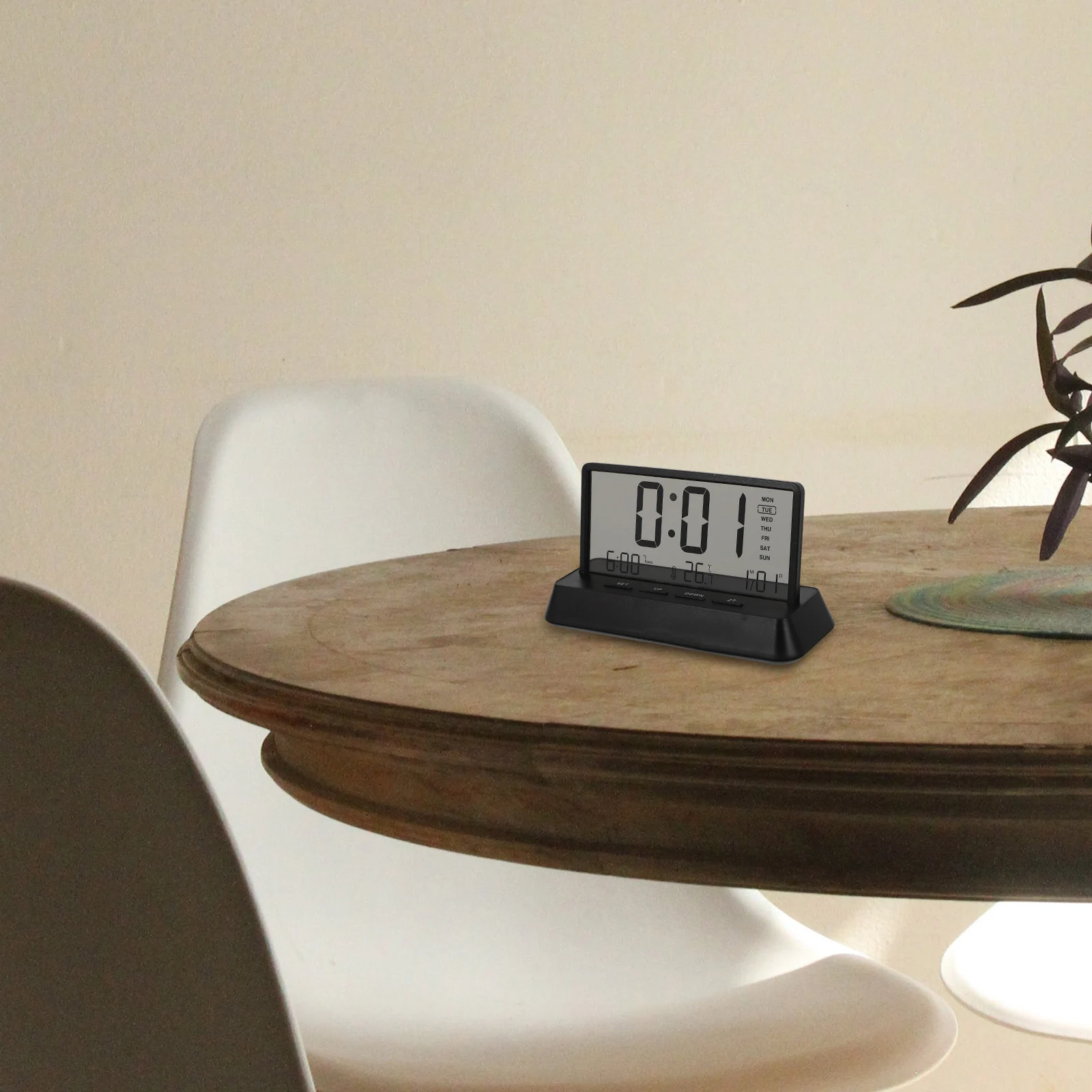 

Digital Alarm Led For Bedroom Small Compact Electric With Loud Alarm Travel Clock Large Display Plastic Desktop Clock