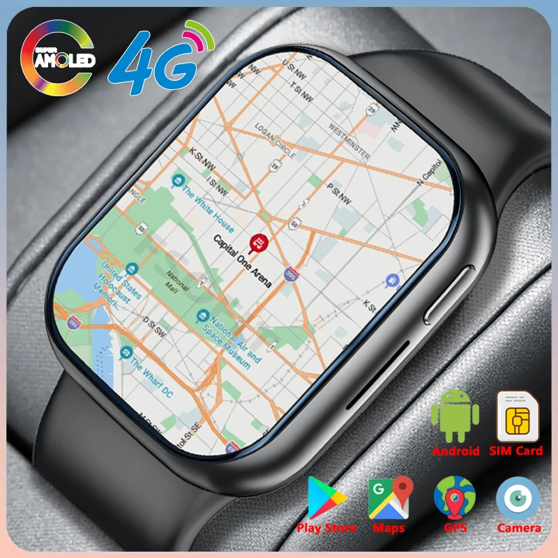 4G شبكة أندرويد AMOLED ساعة ذكية دعوة GPS WIFI NFC بلوتوث جوجل بلاي خرائط ساعة ذكية للرجال والنساء مع كاميرا بطاقة SIM
