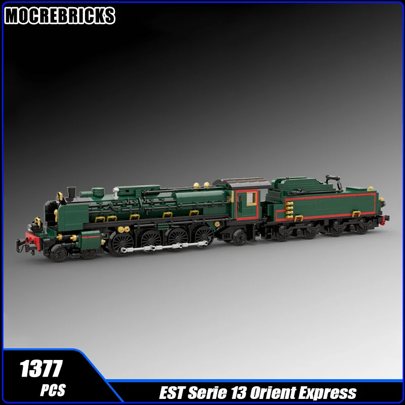 MOC-166245 City Railway France EST Serie 13 Orient Express Locomotive Building Block Assembly Model Brick Toy Children's Gifts