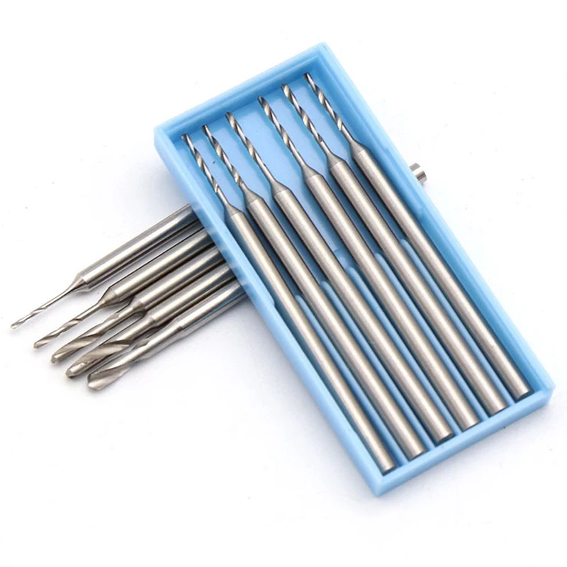 1-6pcs 0.6-2mm Engraving Drill Bit 2.35mmShank Tungsten Steel Drill Ivory Olive Core Carving Drill Needle Engraving Rotatry Tool