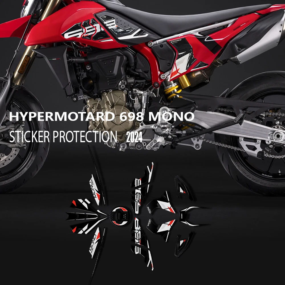 3D Epoxy Resin Sticker Protection Kit Motorcycle Accessories For Ducati Hypermotard 698 Mono 2024