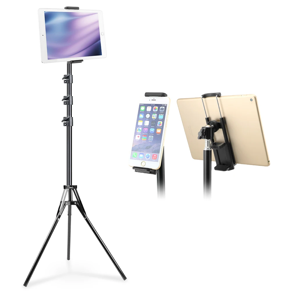 

Adjustable Tripod Floor Stand Tablet Holder Stand for 4-11 Inches Tablet Smartphones Mount Lazy Holder Bracket Support for Ipad