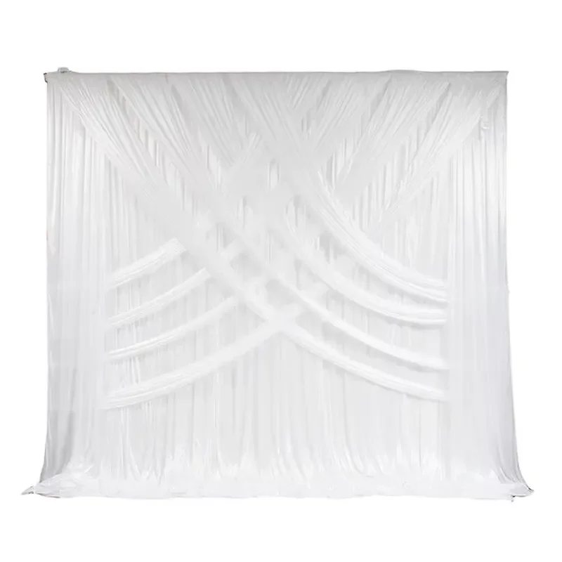 3Mx3M 10ft*10ft Satin Ice Silk Wedding Curtain Photo Booth Event Decoration Drapes Stylish Decor Curtain Drape for Party