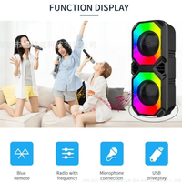 Colorful LED Light Soundbar Bluetooth Speaker Karaoke 60W Dual 4-inch Wireless RGB Outdoor Square Dance Audio Partybox Sound Box