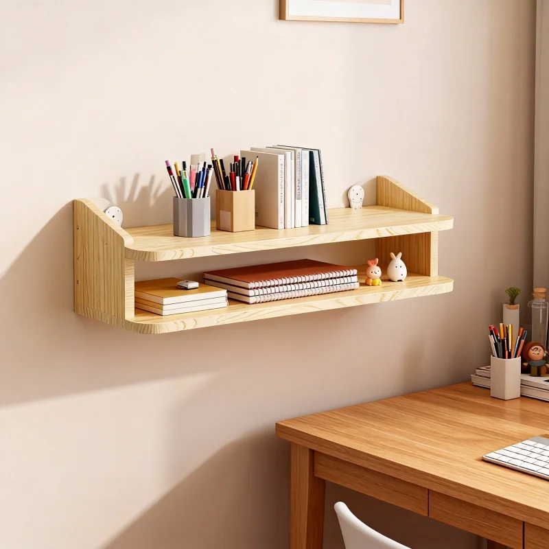 40 cm großes Wandregal aus massivem Holz, schwebendes Präsentationsregal, Aufbewahrungsdekoration, platzsparender hängender Organizer für Wohnzimmer und Schlafzimmer, einfache Installation